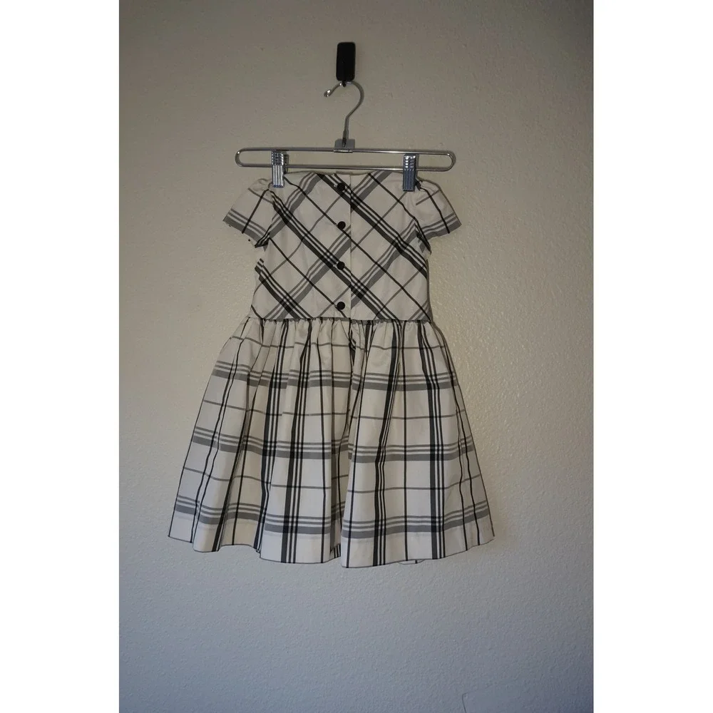 Polo Ralph Lauren Plaid Dress Toddler Girl Preppy Classic White Black 24M NWT